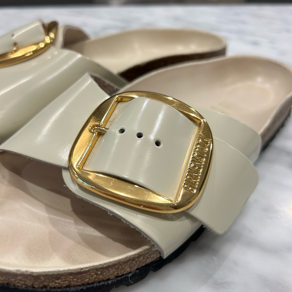Birkenstock Madrid Big Buckle High Shine Ecru - Picture 3 of 5